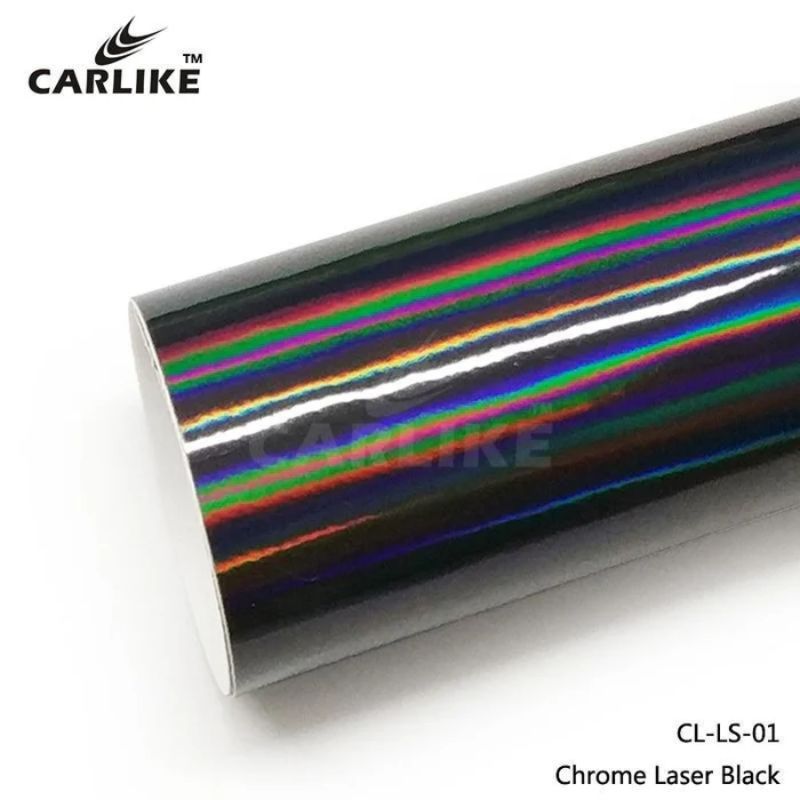 Vinilo Wrap CARLIKE CL-LS-01 Cromo Láser Negro Holográfico