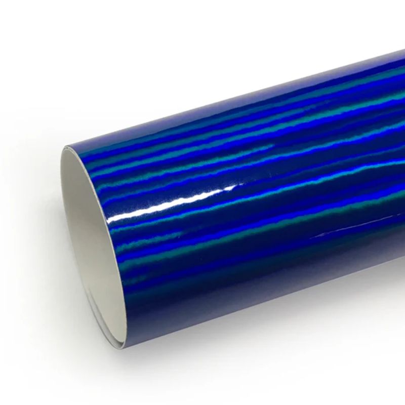 Vinilo Wrap CARLIKE CL-LS-07 Cromo Láser Azul Holográfico