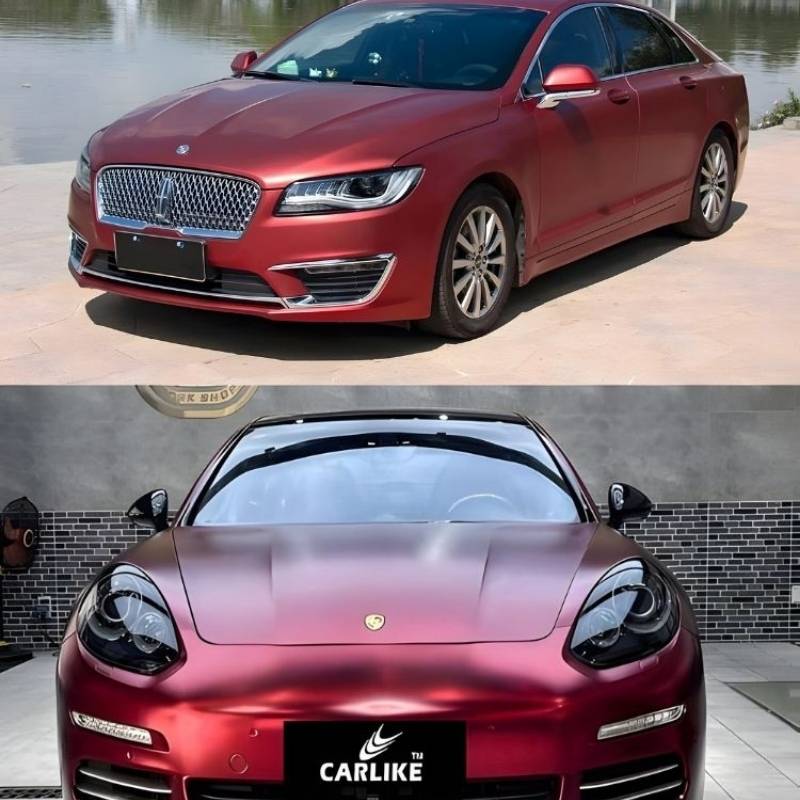 Vinilo Wrap CARLIKE CL-CH-01 Super Chrome Metálico Rojo Romani