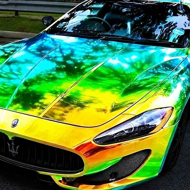 Vinilo Wrap CARLIKE CL-CR-04 Chrome Rainbow Crystal Green