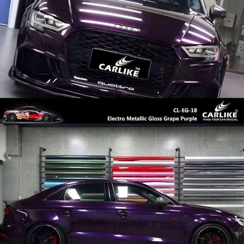 Vinilo Wrap CARLIKE CL-EG-18 Electro Metálico Brillante Grape Purple