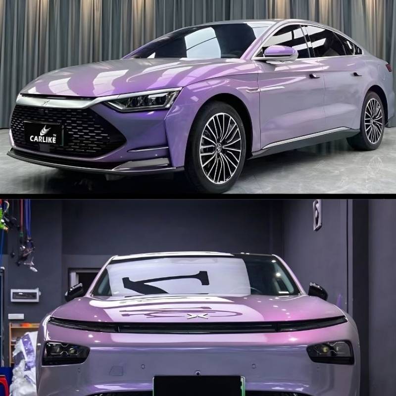 Vinilo Wrap CARLIKE CL-IL-233 Iridiscente Láser Azul Lavanda