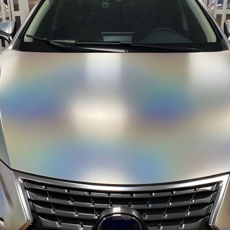 Vinilo Wrap CARLIKE CL-LS-08 Cromo Láser Plata Mate Holográfico
