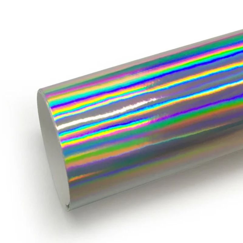 Vinilo Wrap CARLIKE CL-LS-02 Cromo Láser Neo Plateado Holográfico