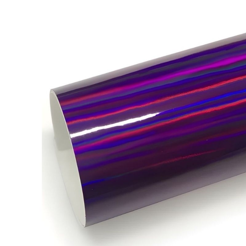 Vinilo Wrap CARLIKE CL-LS-03 Cromo Láser Púrpura Holográfico
